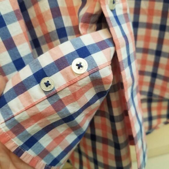 Southern Tide Pink Blue Plaid Button Down Small - Picture 8 of 9